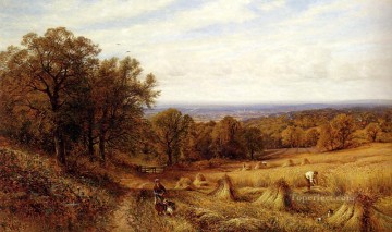 アルフレッド・グレンデニング Painting - 収穫期の風景 アルフレッド・グレンデニング
